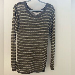 Banana Republic Light Weight Brown Sweater with Gold Three size Medium